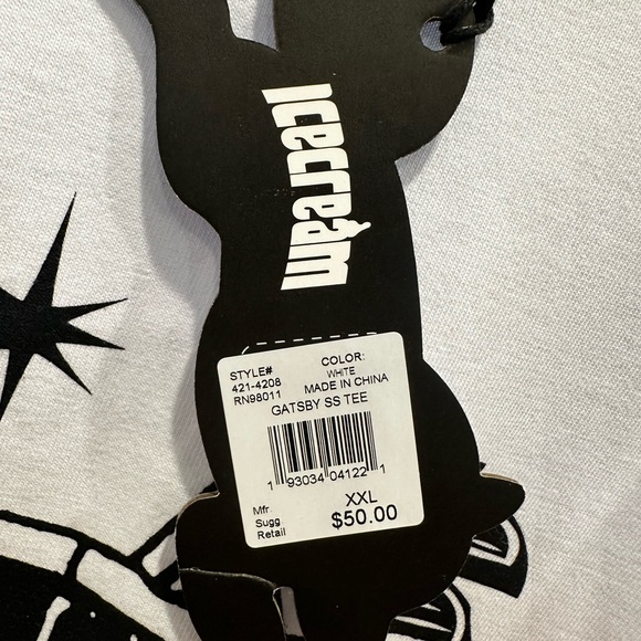 Icecream White Short Sleeve Tee with Vintage Car Graphic - Picture 5 of 5